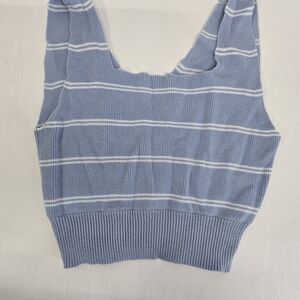 Thread & Supply Sky Blue Striped Crop Top